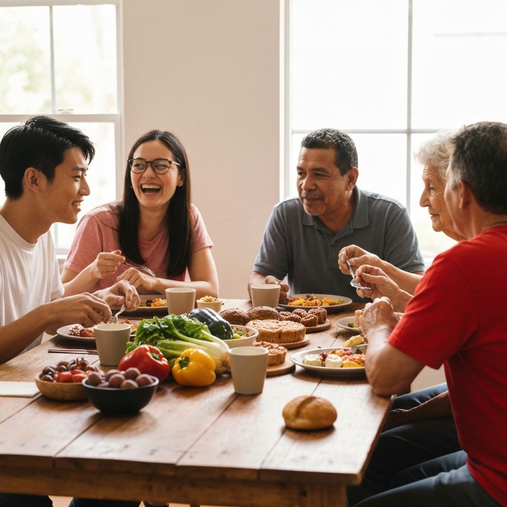 People sharing a meal